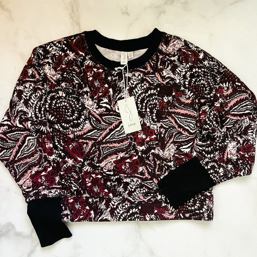 Joie Caleigh Floral Paisley Print Sweatshirt With Thumb Holes